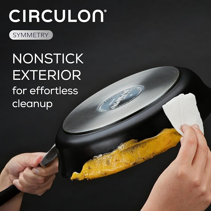 Circulon Symmetry Hard Anodized Nonstick Induction Frying Pan, 8.5-Inch Fry Pan, Black