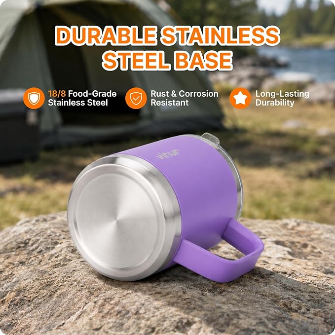 Pour Over Coffee Maker-12 oz Insulated Mug with Stainless Steel Filter | Stainless Steel Vacuum Insulated Coffee Maker With Stainless Steel Filter for Home, Camping, Gift for Men & Women (Purple)