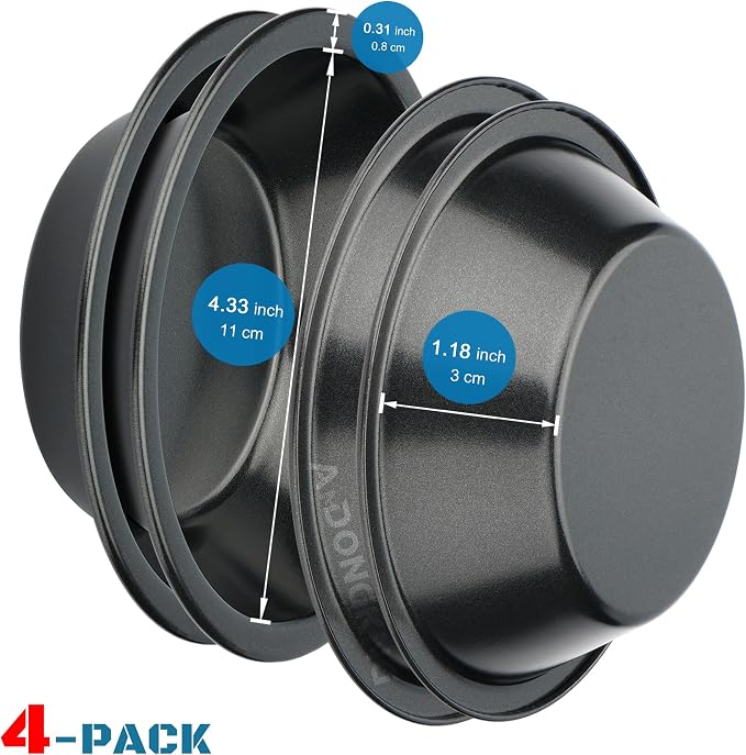 5 Inch Mini Pie Tin, 4-Pack Small Pie Pans | Nonstick Carbon Steel Baking Pans, Ideal For Oven & Instant Pot Baking, Perfect For Mini Pies, Cake, Tarts & Quiches
