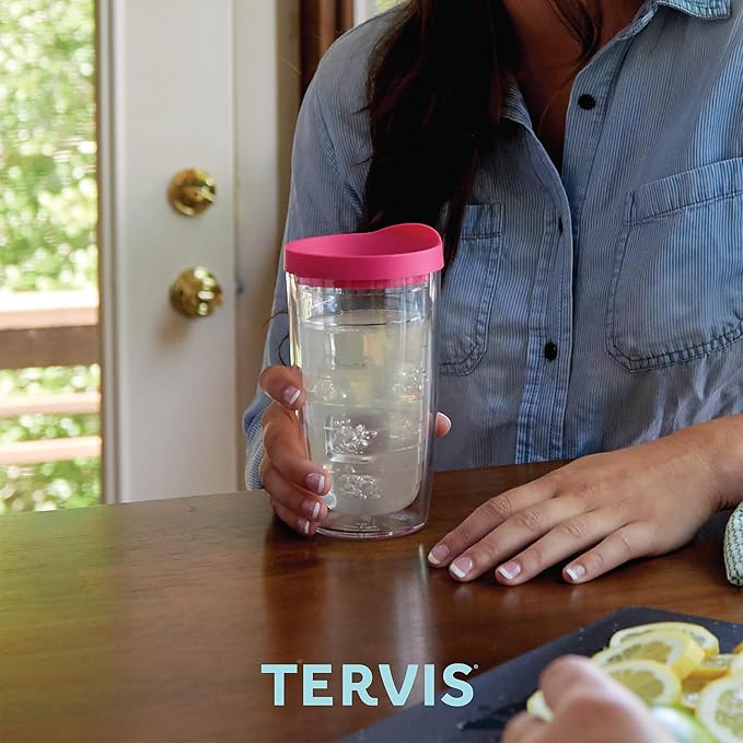 Tervis Clear & Colorful Tabletop Made in USA Double Walled Insulated Tumbler Travel Cup Keeps Drinks Cold & Hot, 16oz, Mangrove Green | Made in USA, Double-wall Insulated, Shatterproof, BPA-Free, Dishwasher Safe, Fits Most Cupholders, Gifts under $20