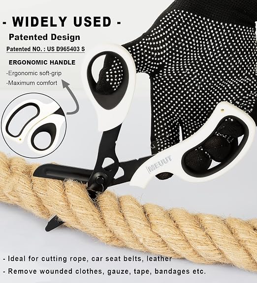 MEUUT All Purpose Scissors 8 Inch 3 Pack utility scissor for Heavy Duty Use | Fluorine Non-stick Coating, Milled Serrations, Stainless Steel Blades, TPE Soft Grip, for Office Craft Kitchen Medical Garden