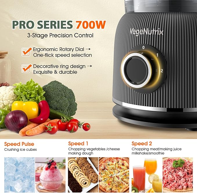 Food Processor and Blender Combo, 88 oz Food Chopper, 800W | 70 oz Glass Jar Blender, for Meat, Vegetable and Dough, with 2 Speeds and Pulse for Smoothie, Nutrient Extractions, and More