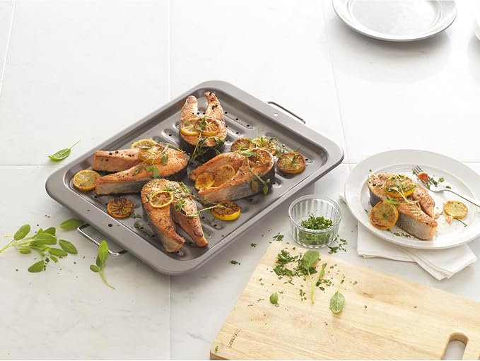 GoodCook Everyday Nonstick Steel Broiler Pan, 11.5" x 14.25", Gray