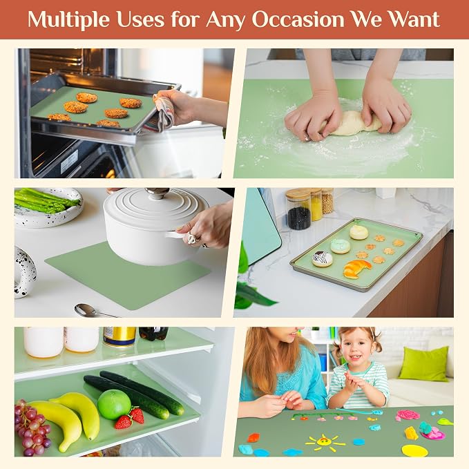 GTJ Silicone Baking Mat Roll, Reusable Baking Sheet Liners, 12 in x 10 ft | Free Cut to Size, Food-Grade, Non-Stick, Non-Slip, For Dough, Pastry, Air Fryer, Freeze Dryer, Oven Pan, Kitchen Counter