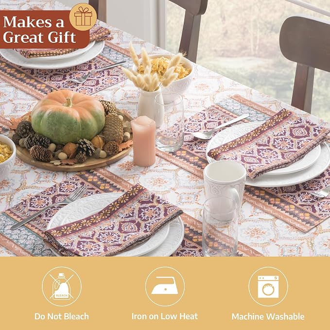 Maison d' Hermine Placemats Set of 4 Reusable 100% Cotton (13"x19") | Cloth Place Mats Washable Table Mats for Kitchen Dining Party Wedding Hotel Home Thanksgiving Christmas - Fair Isle