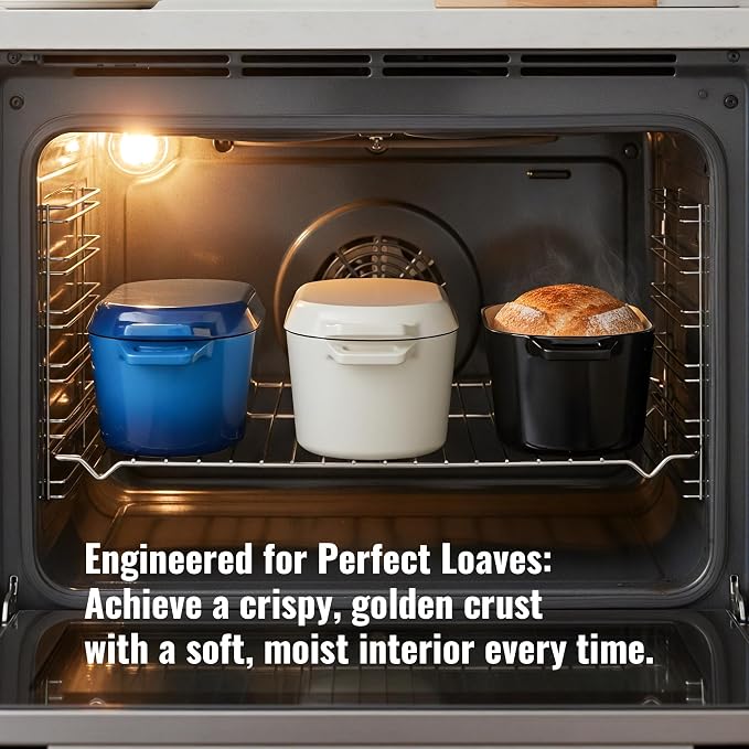 Dutch Oven for Bread Baking, 3.4 QT Bread Dutch Ovenfor Sourdough, Enamelled Bread Oven with Lids,Blue