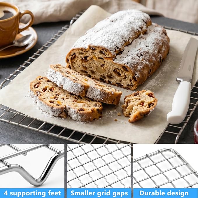 10"x15" Cooling Racks for Cooking & Baking, 2PCS Wire Rack | Heavy Duty Tight-Wire Design, Oven & Dishwasher Safe, Essential Baking Rack Set for Kitchen