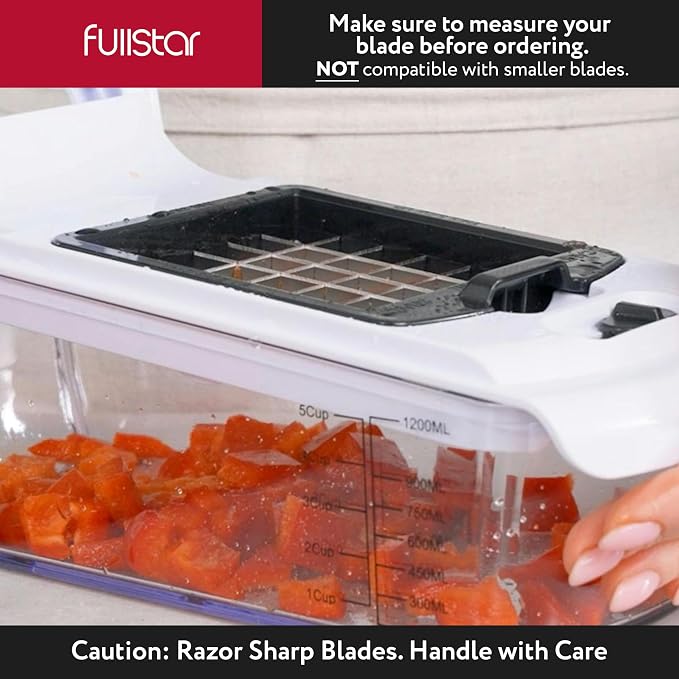 Fullstar Blade Replacement Set For Select Fullstar Vegetable Chopper Models | 2 pc Insert Set, Large Dicer for Potatoes & Apples, Small Dicer for Onions & Tomatoes, 3.9 x 4.4 inches