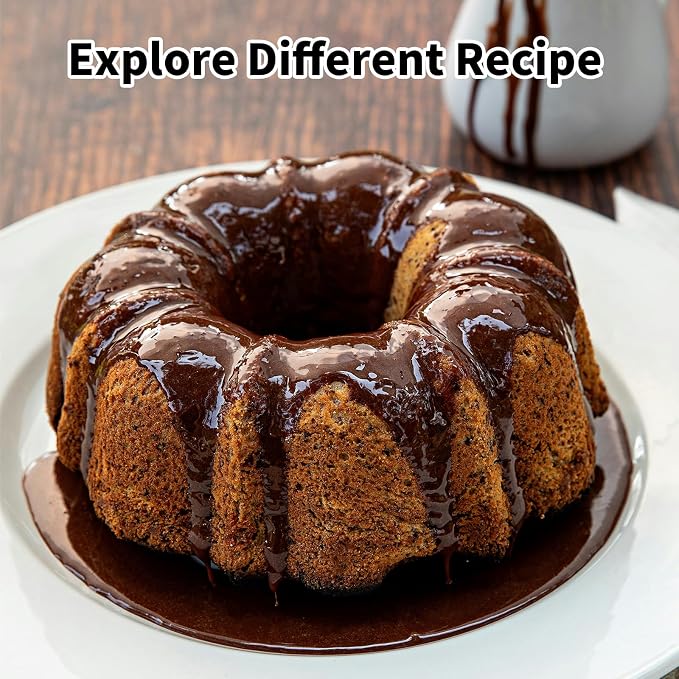 Novery 2PCS 9.5" Non-Stick Carbon Steel Fluted Tube Cake Pans | For Pound Cake Jello Gelatin Flan Chocoflan, Heavy Duty, Non-Stick Easy Release, Sturdy Baking pan