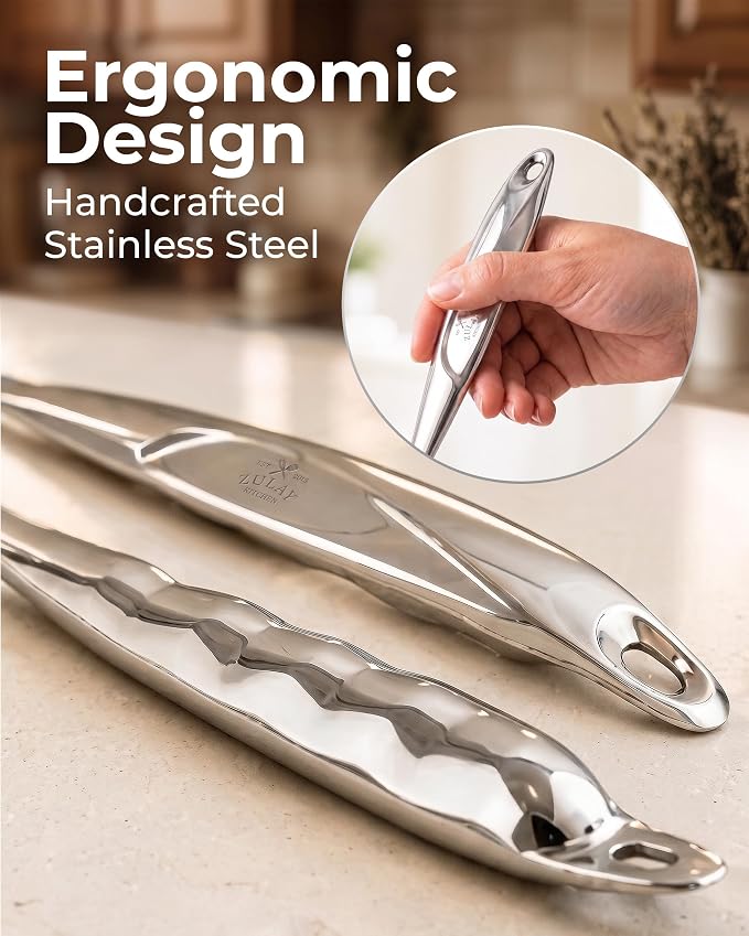 Zulay Kitchen Stainless Steel Slotted Spatula Turner | 14.8” Heat-Resistant Slotted Turner for Cooking, Frying & Grilling - Durable, Rust-Proof & Dishwasher Safe Kitchen Utensil