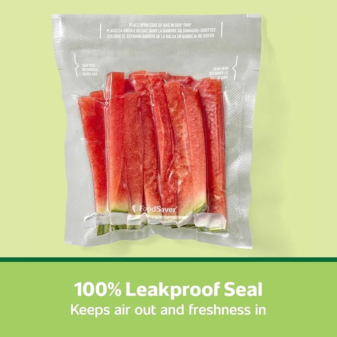 FoodSaver Quart Pre-Cut Vacuum Seal and Easy Use Storage Bags, Align to Seal and Tear to Open Vacuum Sealer Storage, Quart (43 Bags) (Pack of 4)