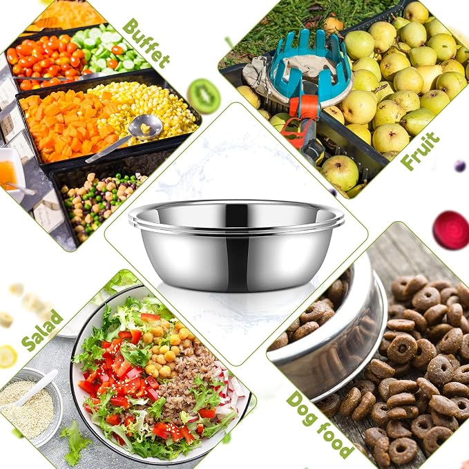 Yungyan 2 Pieces Large Mixing Bowl Stainless Steel Oversized All Purpose Steel Bowl Metal Bowl for Serving Baking Marinating for Home Cooking or Commercial(26 Quarts)