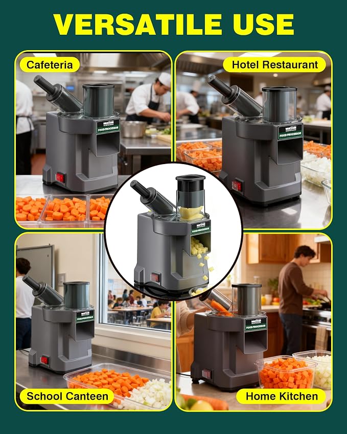 WantJoin 3 in 1 Electric Vegetable Chopper - Multifunctional Commercial Vegetable Dicer Food Fruit Processor Stainless Steel Blades for Slicing(2.5mm)