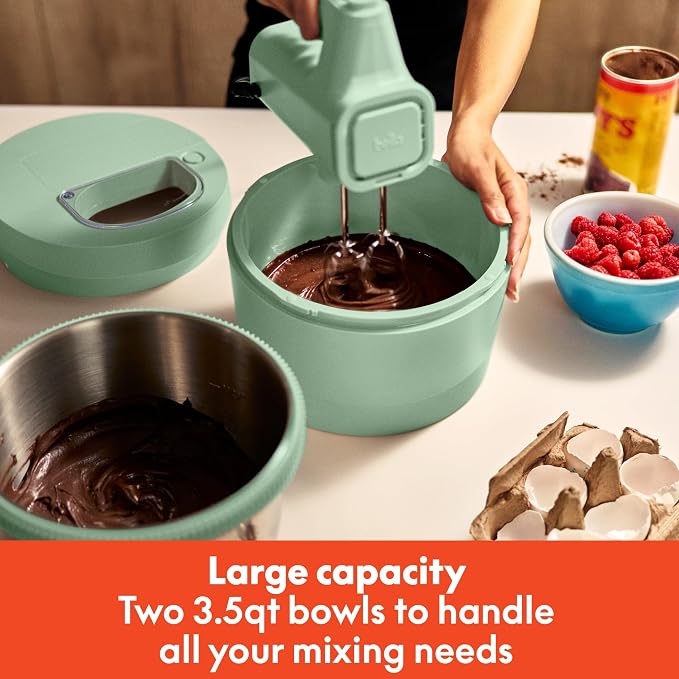 Bella 3.5 QT Hand Stand Mixer, Seaglass
