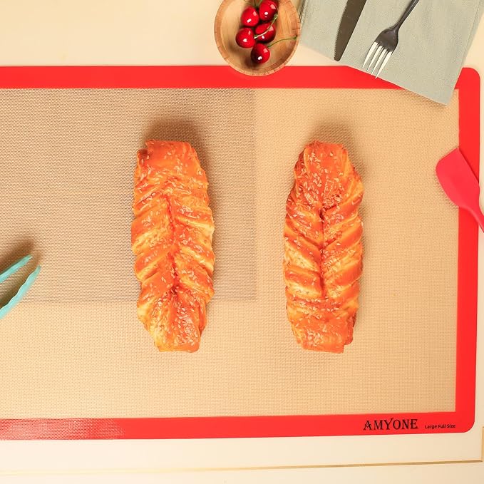 AMYONE Silicone Baking Mat for Full Size Sheet Pan, Platinum, 18x26" Large | Food Grade Silicone for Cookies/Pastries/Chicken/Vegetables; Fits Standard Full Baking Pans; Nonstick, Easy Clean, Reusable