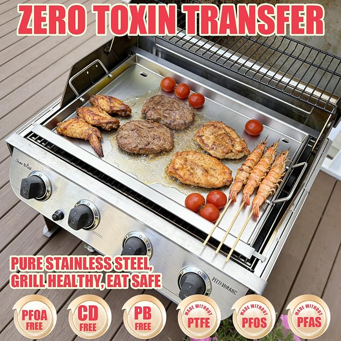 Griddle Insert for Napoleon Prestige PRO 500 & Built-in P500 Series Grills | Fits Napoleon BIP500RBNSS-3 P500RBPSS P500RSIBNK-3 P500 P500N Parts, Stainless Steel flat top Griddle replaces S8C011
