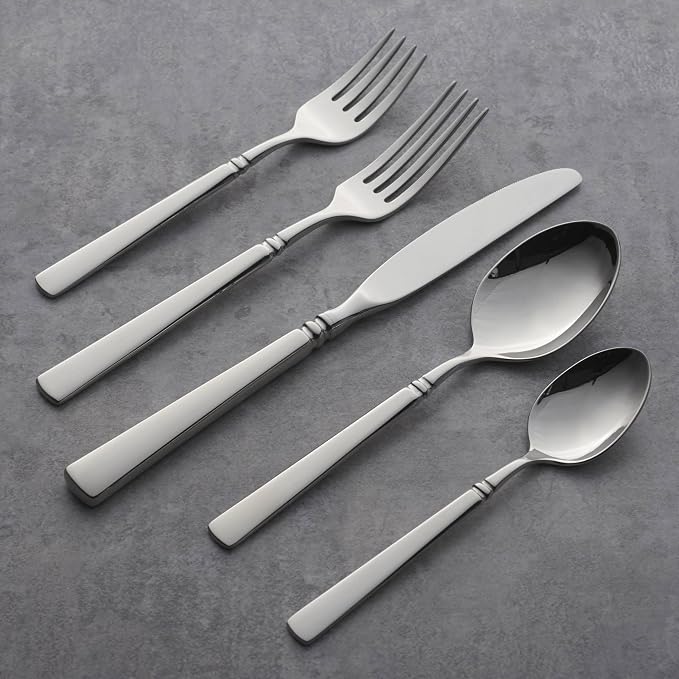 Oneida Easton Dinner Spoons Silverware Set for 4, Flatware | 18/10 stainless steel, mirror finish | dishwasher safe | great for soup or everyday dining, cutlery set