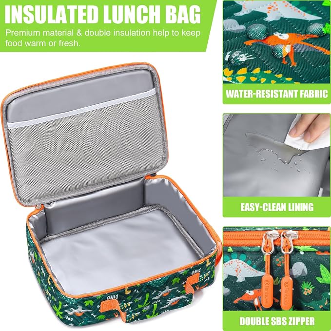 Fimibuke Kids Bento Lunch Box with Toddler Insulated Water Bottle Lunch Bag | Lunch Box Kids with 4 Compartments, Ice Pack & Utensils Set, Birthday Gifts for Ages 3-12 Back to School Toddler Girls Boys
