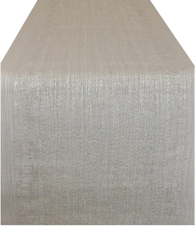DII PVC Tabletop Collection Woven Indoor/Outdoor, Table Runner, 13x72, Gray