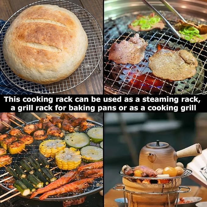 Round Cooling Rack 6 Inch With 20mm Legs | For Baking, Cooking, Steaming & BBQ, Stainless Steel Wire Baking Rack, Versatile Cooling Rack for Kitchen and Home