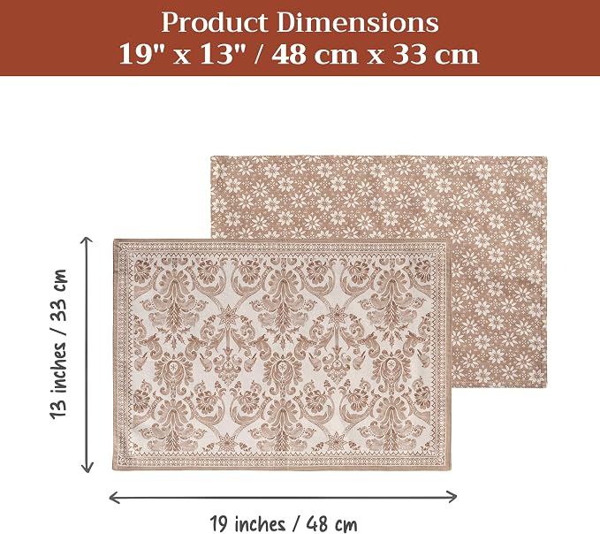 Maison d' Hermine Placemats Set of 4 Reusable 100% Cotton (13"x19") | Cloth Place Mats Washable Table Mats for Kitchen Dining Party Wedding Hotel Home Thanksgiving Christmas - Allure