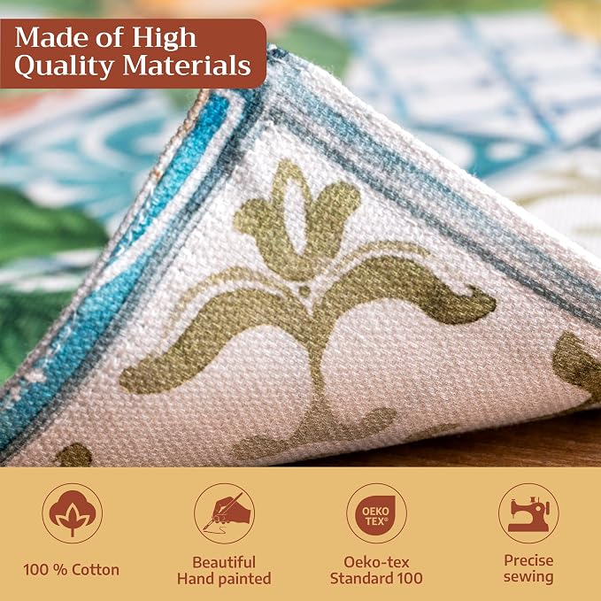 Maison d' Hermine Placemats Set of 4 Reusable 100% Cotton (13"x19") | Cloth Place Mats Washable Table Mats for Kitchen Dining Party Wedding Hotel Home Restaurant Spring Summer - Agrume