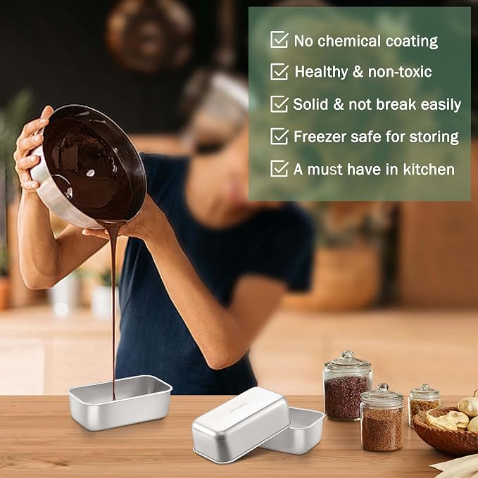 TeamFar Mini Loaf Pan, 6 PCS Stainless Steel Loaf Pans for Baking Bread | 6.3 x 3.5 Inch Bread Baking Pan for Homemade Bread, Meatloaf, Cake and Brownies, Non-Toxic, Oven & Dishwasher Safe