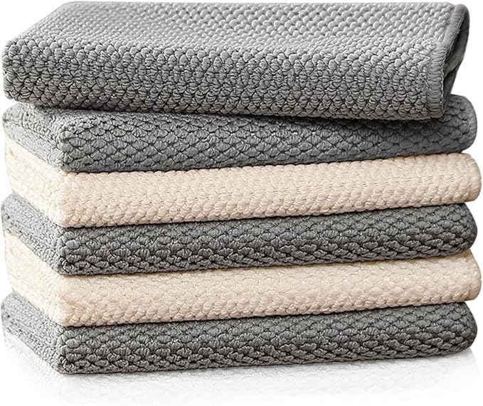 Barista Microfiber Towels 6-Pack, Coffee Cloths 12"x12" | Espresso Accessories Cleaning Towel for Steam Wands & Countertops, Essential Coffee Bar Accessories