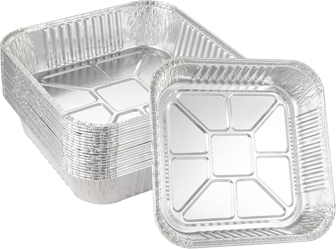 Waytiffer 25pack-8x8 Aluminum foil Pans Disposable Square baking Cake Pans | Heavy Duty 8x8 Baking Pan Disposable Foil Pans,Cooking Tins Homemade Breads Oven Pans,Foil Pan, Baking pan Roasting