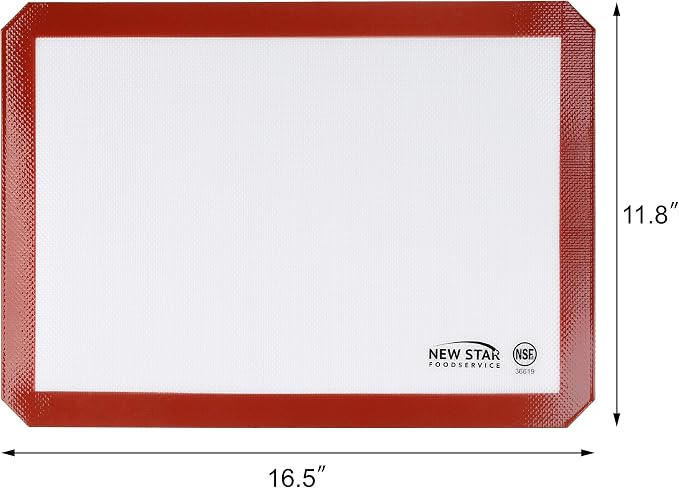 New Star Foodservice Commercial Grade Silicone Baking Mat Non Stick Pan Liner, 11 x 17 Inch (Half Size)