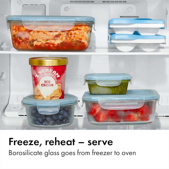 OXO Good Grips Smart Seal 1.6 -Cup Glass Food Storage Container - Arctic Blue