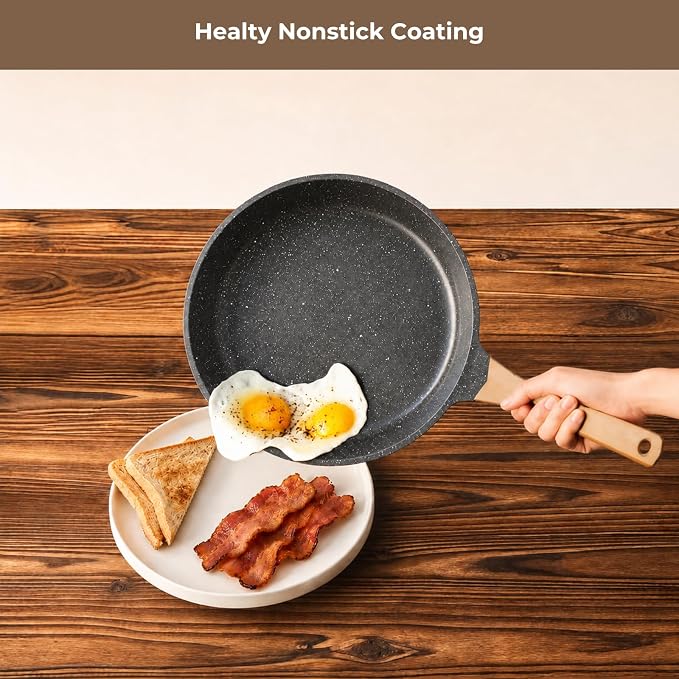 ITSMILLERS Kitchen Nonstick Cookware 3 Piece Omelette Pan Skillet Set, Nonstick Die-cast Deep Frying Pans set with Induction Bottom, 8, 9.5 & 11 Inches Frying Pans with Stay Cool Handles, PFOA Free