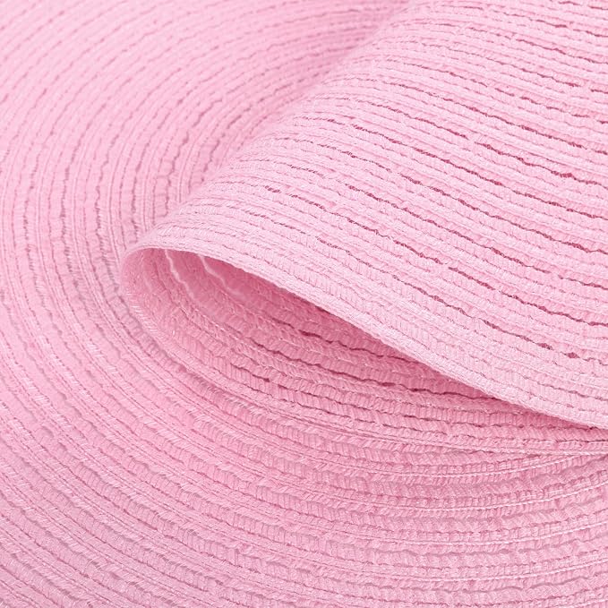 SHACOS Round Braided Placemats Set of 4 Washable 15 inch Round Table Mats for Dining Table Place Mats Home Wedding Party Decor (Pink, 4)