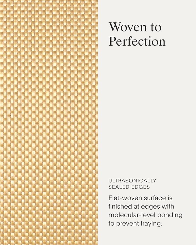 Chilewich Basketweave Placemats, Woven Rectangle Placemats Set of 4 | Reusable, Stain-Resistant, Indoor/Outdoor Tabletop Protection, Gilded, 14" x 19"