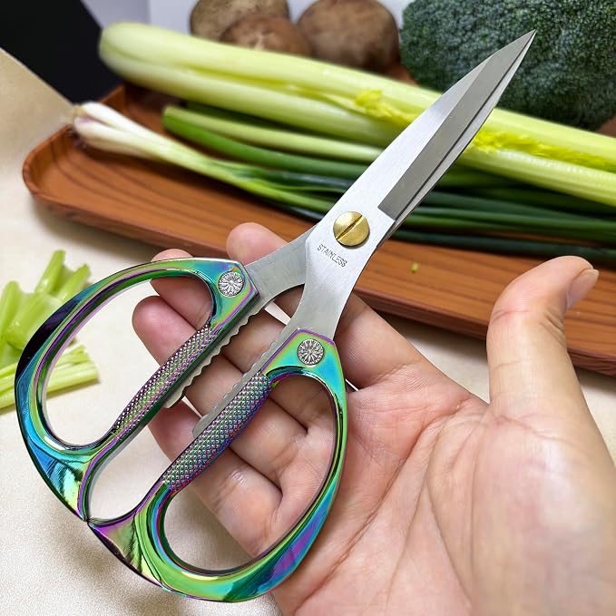 Kitchen Scissors,All Purpose Heavy Duty Kitchen Shears 7.5 Inch | Ultra Sharp Stainless Steel for Cutting Meat Vegetables Herbs BBQ, Office Fabric Craft Use