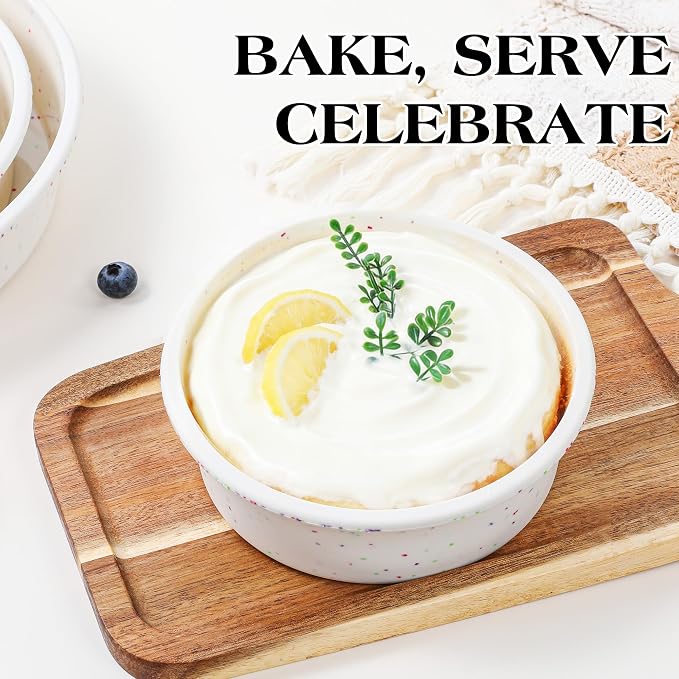 10 inch Silicone Round Cake Pans, Set of 3, Cream | Metal Reinforced Frame, Nonstick Cake Molds for Baking, BPA Free