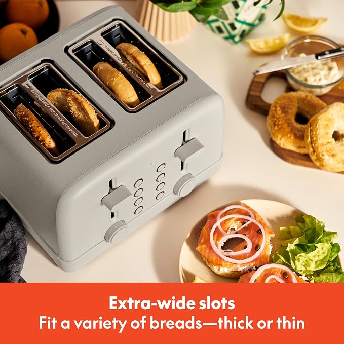 bella 4-Slice Toaster with Extra Wide Slots, Oatmilk