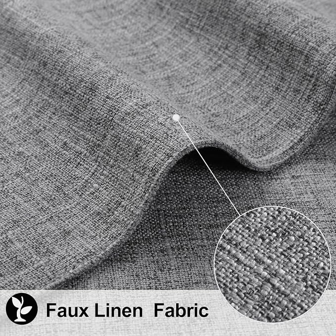 Faux Cotton Linen Placemats Set of 4, Cloth Washable Farmhouse Dining Table Mats for Indoors & Outdoors, Easy to Clean, Dark Grey, 13 x 19 Inch
