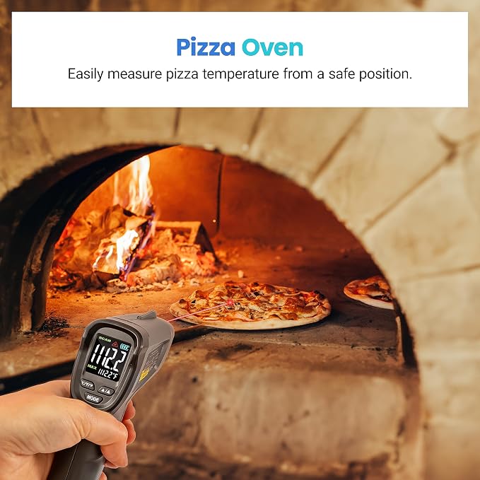 Etekcity Infrared Thermometer Laser Temperature Gun, Color Display | Easy-to-Read LCD, Large Color Digits, Pizza Oven, Griddle, Meat, HVAC, MAX Temperature, Adjustable Emissivity