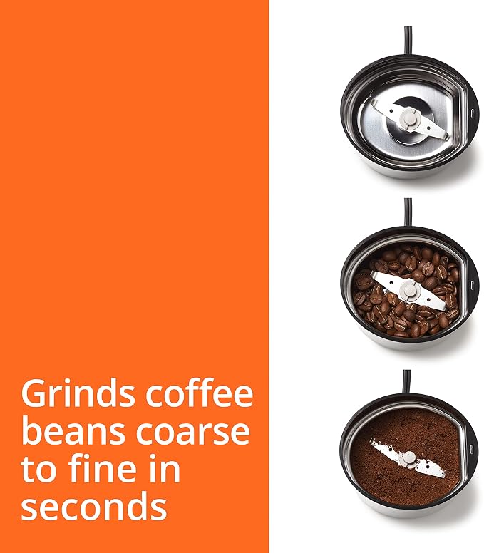 KRUPS Electric Coffee Grinder: 3 oz Capacity, 200 Watts - Versatile for Beans, Spices, Nuts - One-Touch Operation, Customizable Grind for 12 Cups - Ideal for Espresso, French Press
