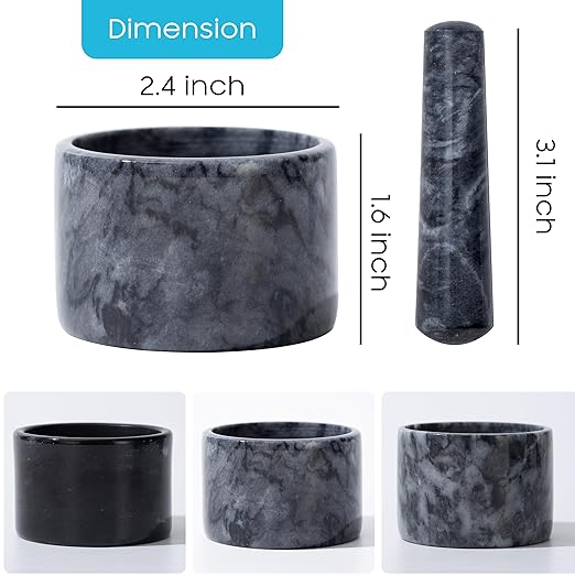 Pill Crusher, Mini Marble and Pestle Set, Pill Crusher Grinder Fine Powder, Arthritic Hands Pill Grinder