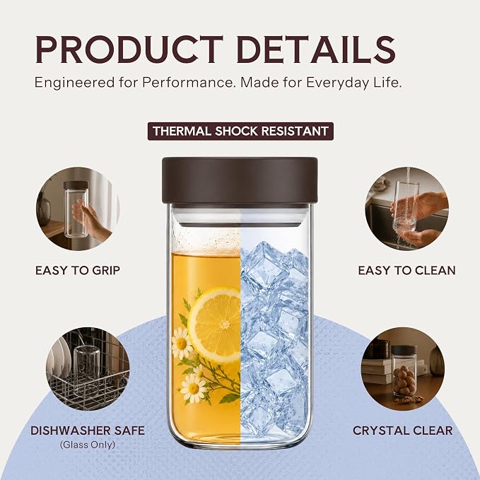 23 oz Airtight Glass Coffee Canister with Twist-Seal Lid