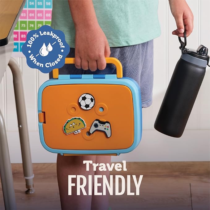 Ello Benni Kids Bento Lunch Box with Insulated Food Jar & Ice Pack, Sugar Coated