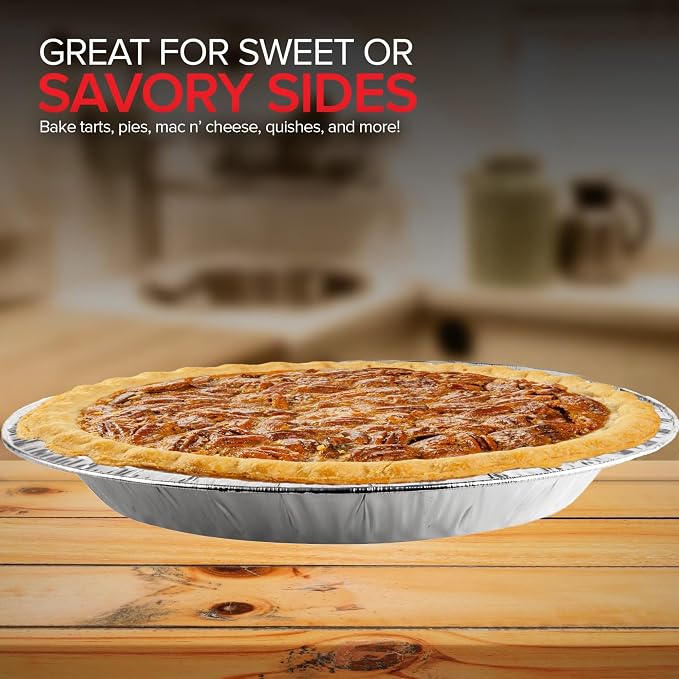 Stock Your Home 9 Inch Aluminum Tart Pie Pans (30 Count) - Disposable & Recyclable Large Pie Pan - Foil Pie Tin for Bakeries, Cafes, Restaurants - Durable Large Foil Pans for Pies, Fruit Tarts, Quiche
