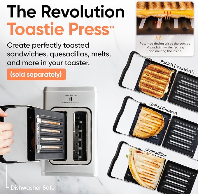 Revolution R180 Connect Touchscreen Smart Toaster with High-Speed InstaGLO Technology – Choose from 6 Bread Types, 7 Browning Levels, & Toastie Press Mode (Stainless Steel, 2-Slice)