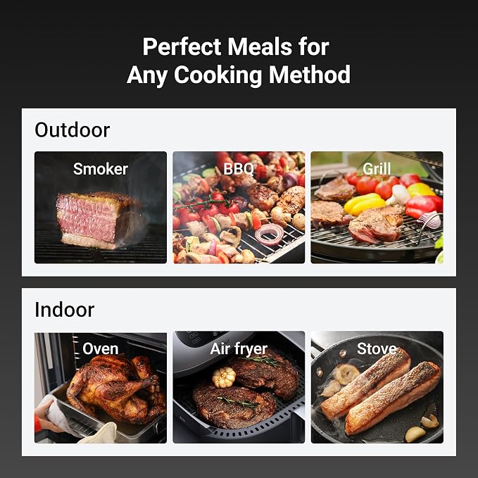 ThermoMaven Sub-1G Smart Wireless Meat Thermometer with Standalone Base | 10X Enhanced Signal and Stability, ±0.5℉ Certified Accuracy, WiFi Unlimited Range for BBQ, Oven, Smoker, Grill
