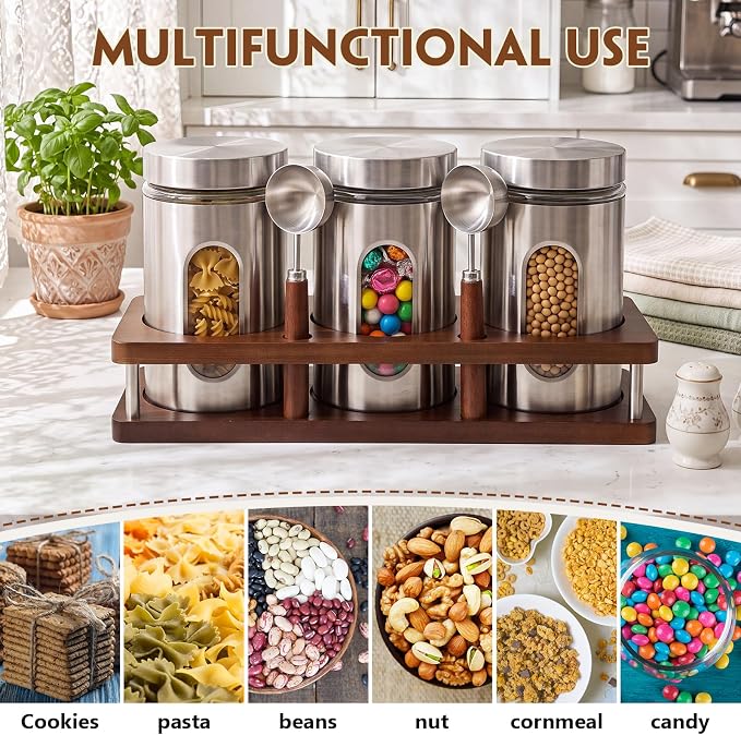 Coffee Ground Containers with Shelf,3,Classic Style,9.9 x 4.9''