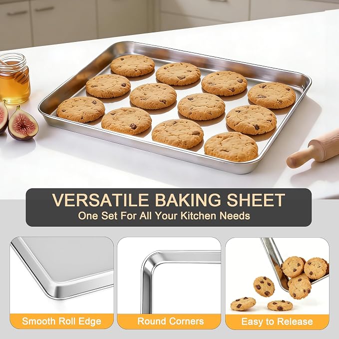 Onader 12.5" x 9.7" Baking Sheet Set of 4