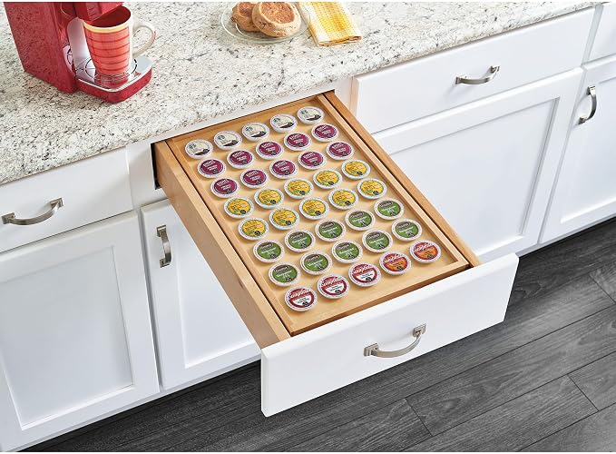 Rev-A-Shelf 15 Inch 2 Tiered Cutlery and Utensil Pullout Drawer Organizer with KCUP Tray and Soft-Close Slides, 4WTCD-18HSC-KCUP-1