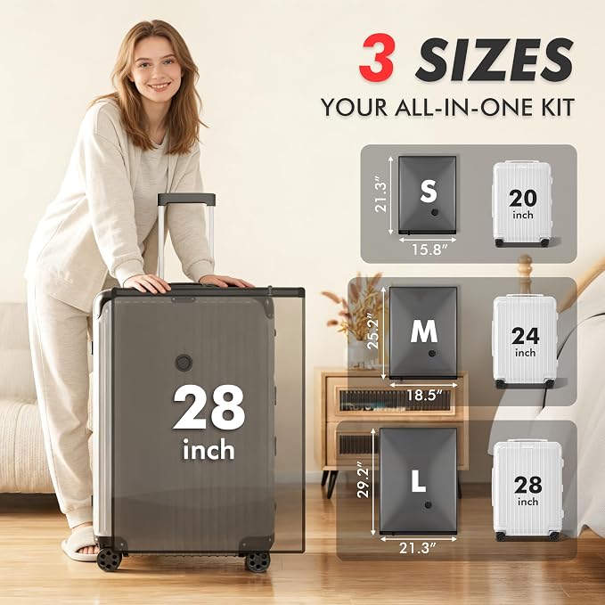 MEIQIHOME 20 Pack PackEase Travel Vacuum Bags 1800mAh Wireless Pump, 80% Compression Space Saver for Luggage, Clear PA+PE Reusable Seal Bags for Clothes, Portable Electric Air Pump for Travel & Home